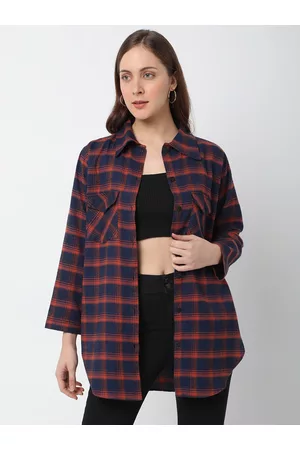 Smarty Pants Women Maroon Checked Lightweight Longline Open Front Jacket