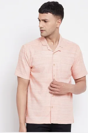 Even Men Orange Slim Fit Casual Shirt