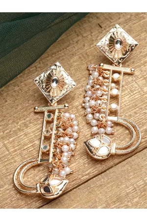 karatcart Women Rose Gold Plated Classic Drop Earrings