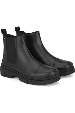 Delize Men Black Solid Casual Leather Chelsea Boots