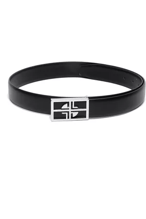 LOUIS STITCH Men Black Leather Belt