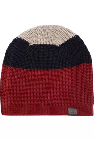 WROGN Unisex Red & Navy Blue Colourblocked Beanie