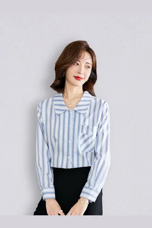 JC Collection Women White Striped Casual Shirt