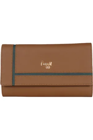 Baggit Navy Solid Tri-Fold Wallet for Women