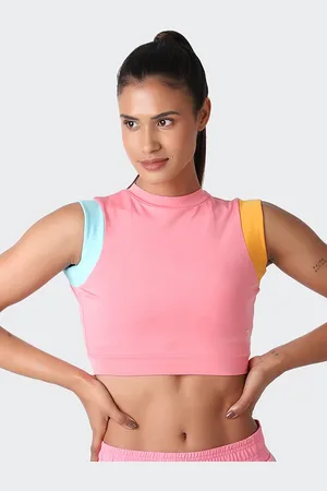 KICA Women Pink Fast Drying Crop Top