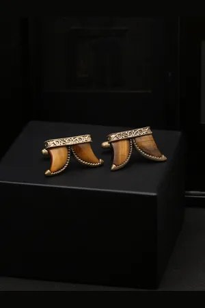 COSA NOSTRAA Bronze-Toned & Yellow Contemporary Cufflinks