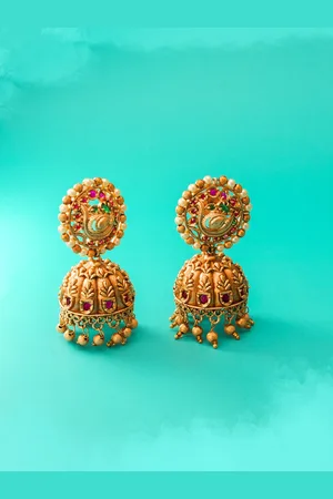 Aadita Gold-Toned Contemporary Jhumkas Earrings