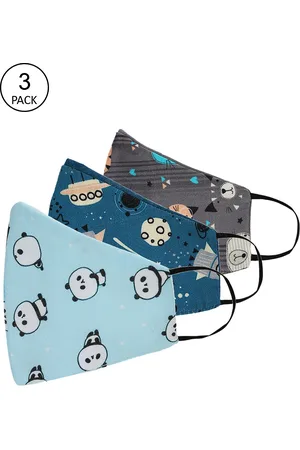 Tossido Kids Pack Of 3 Digitally Printed 100% Pure Cotton Cloth Masks