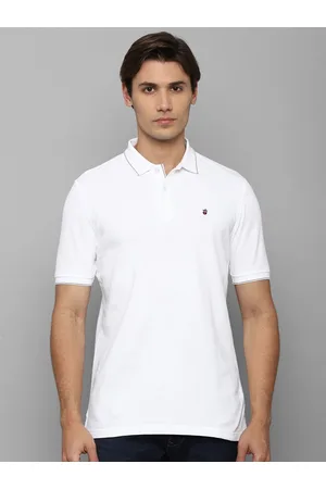 Buy Louis Philippe Men Black Solid Polo Collar T Shirt - Tshirts