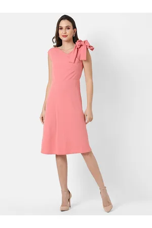 Campus Women Pink Crepe A-Line Dress