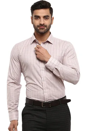 V-Mart Men Red Grid Tattersall Checks Checked Formal Shirt