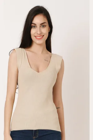 NoBarr Women Beige Styled Back Top