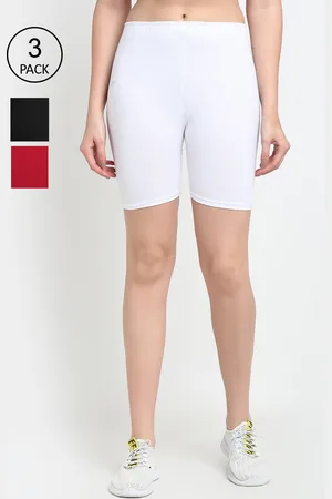 Jinfo Women Pack of 3 Solid Cycling Shorts