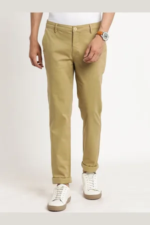 Turtle Men Khaki Relaxed Skinny Fit Trousers