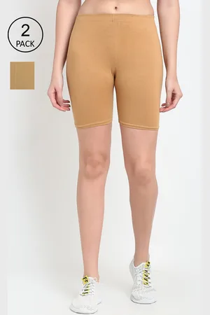 GRACIT Women Pack Of 2 Nude-Colored Cycling Sports Shorts