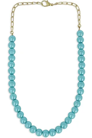 Akshara Clothing Girls Gold-Toned & Blue Alloy Gold-Plated Handcrafted Necklace