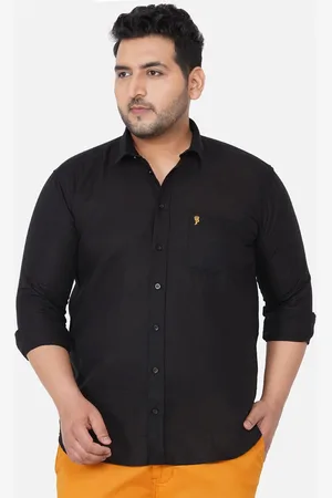 John Pride Plus Size Men Black Casual Shirt