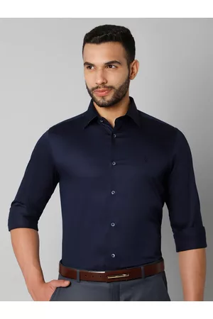 CANTABIL Men Navy Blue Cotton Formal Shirt