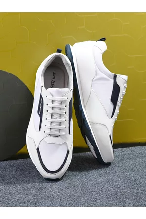 San Frissco Men White Colourblocked Lightweight Sneakers
