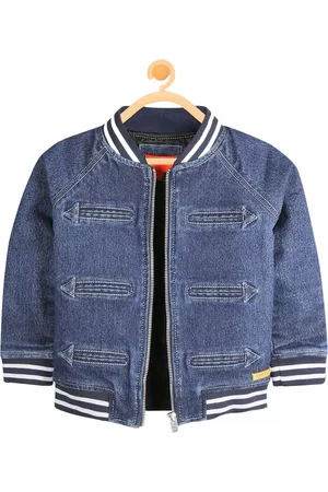 Cherry Crumble Boys Blue Denim Warm Quilted Denim Jacket