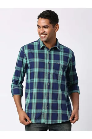 Pepe Jeans Men Green Checked Casual Shirt