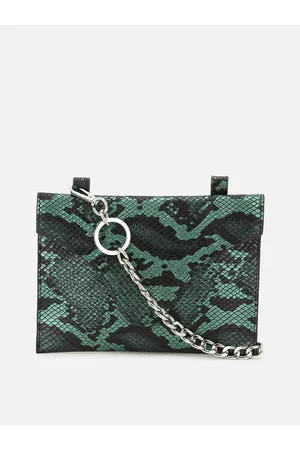 Forever 21 Green Animal Textured PU Structured Sling Bag
