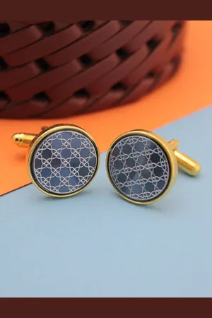 Kavove Men Blue & Silver-Toned The Chain Quest Cufflink