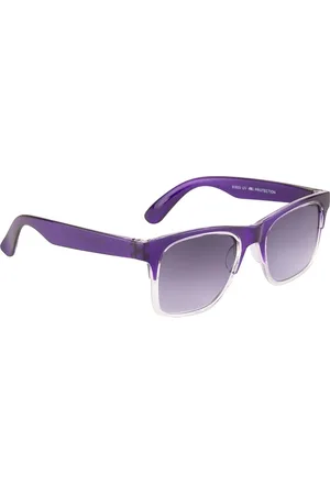 YK Unisex Kids Grey Lens & Purple Browline Sunglasses with UV Protected Lens