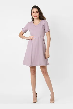 Campus Lavender Cotton A-line Dress