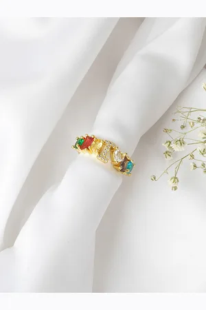 Joker & Witch Gold-Toned & White Rhinestone-Studded Finger Ring