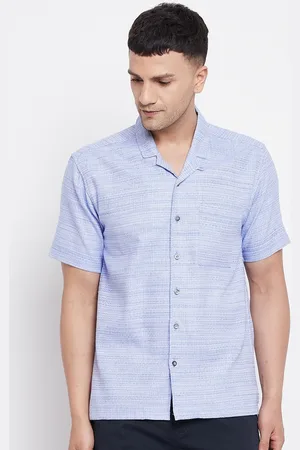 Even Men Blue Slim Fit Casual Shirt