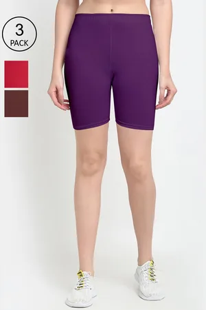 GRACIT Women Pack Of 3 Cycling Sports Cotton Shorts