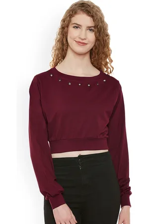 Miss Chase Women Maroon Crop Top