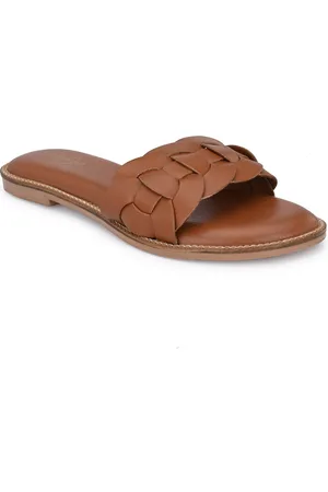 Delize Women Tan Leather Comfort Sandals
