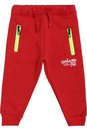 BodyCare Boys Red Solid Cotton Joggers