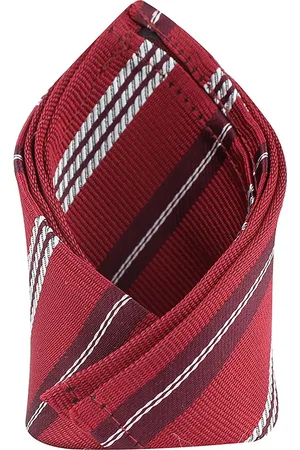 KOVOVE Men Red & white Striped Pocket Square
