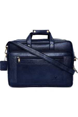 WildHorn Men Blue Genuine Leather Laptop Bag
