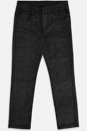 Pantaloons Girls Black Printed Trouser
