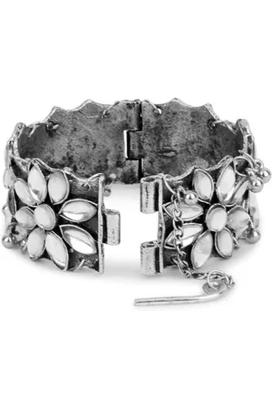 Krelin Silver-Toned Oxidised Bracelet