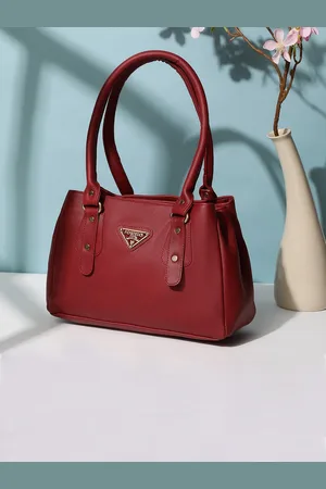 FOSTELO Maroon PU Structured Shoulder Bag