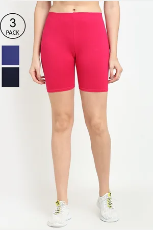 GRACIT Pack Of 3 Women Blue Cycling Sports Shorts