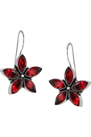EL REGALO Red Star Shaped Drop Earrings