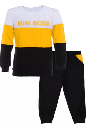 CATCUB Unisex Kids Colourblocked Cotton Clothing Set