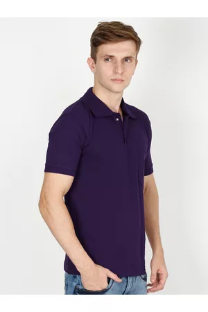 Fleximaa Men Navy Blue Polo Collar T-shirt