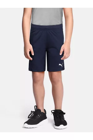 PUMA Boys Navy Blue Active Interlock Sports Shorts