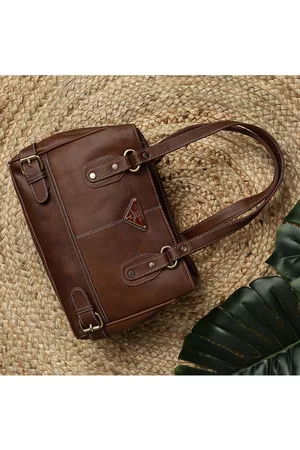 FOSTELO Brown PU Structured Shoulder Bag