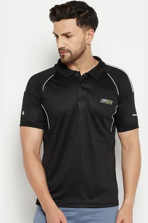 Duke Men Black Solid Drop-Shoulder Sleeves Polyester T-shirt