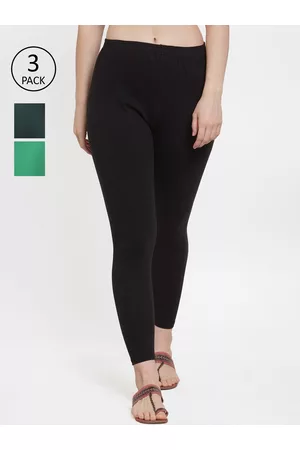 GRACIT Women Solid Pack Of 3 Solid Ankle-Length Leggings