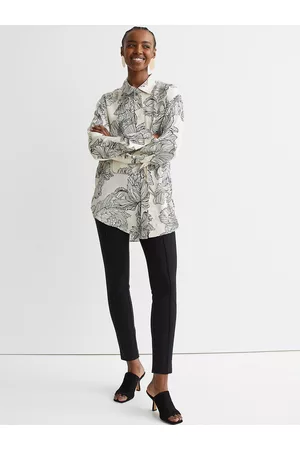 H&M Women Black Solid Crease-leg Leggings