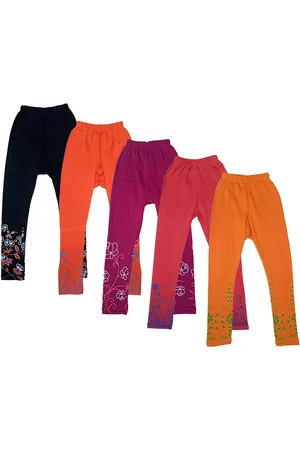 IndiWeaves Girls Pack Of 5 Printed Ankle Length Leggings
